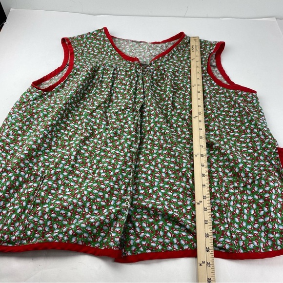 Vintage Hand-Sewn Kitchen Apron Snowmen Graphic Christmas XL/XXL Snap Front - Picture 4 of 5